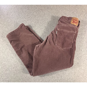 Levis Ribcage Straight Ankle Corduroy Pants Womens 32 High Rise Brown